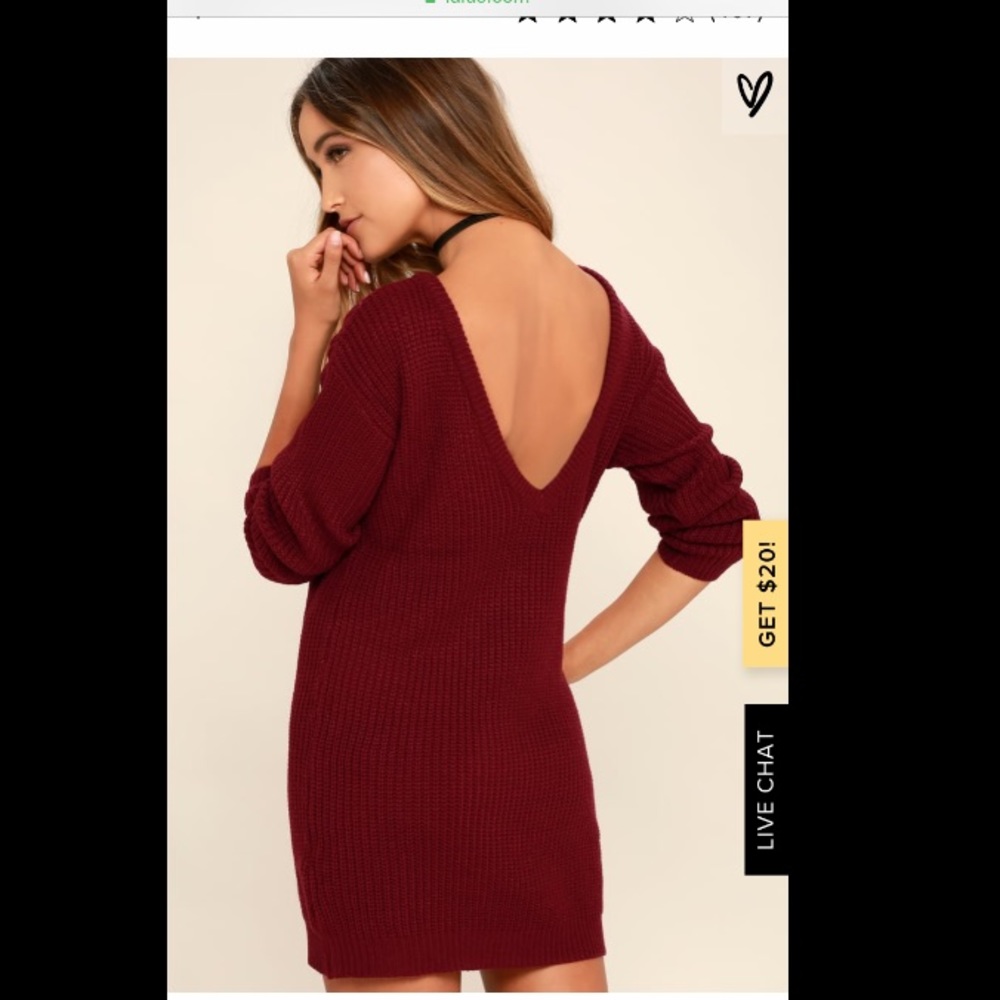 Lulus wine red sweater dress